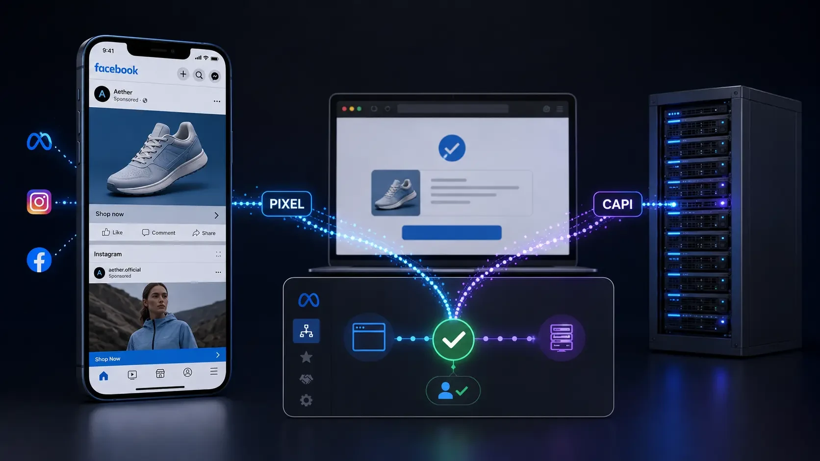 Facebook ve Instagram reklamından gelen Pixel ve CAPI dönüşüm verilerinin Meta'da eşleştirilmesi